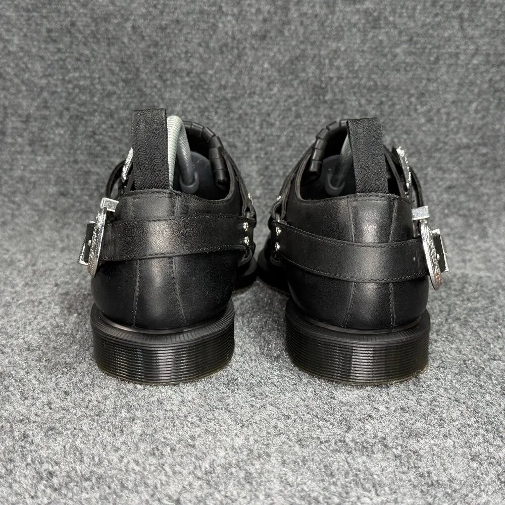 Dr. Martens Delylah Shoes‎ Women's 9 Black Leather Kiltie Silver Buckle Western